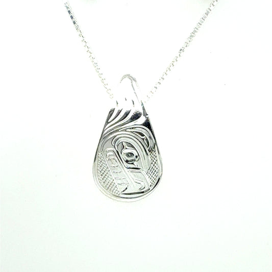 Pendant - Sterling Silver - Small - Teardrop - Bear