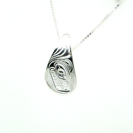 Pendant - Sterling Silver - Small - Teardrop - Bear