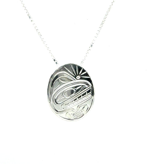 Pendant - Sterling Silver - Small - Oval - Orca