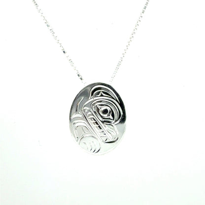 Pendant - Sterling Silver - Small - Oval - Bear