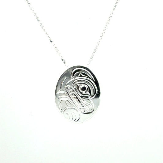 Pendant - Sterling Silver - Small - Oval - Bear