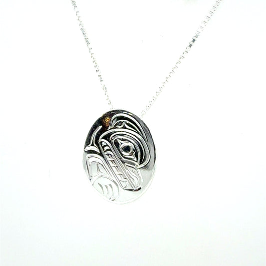 Pendant - Sterling Silver - Small - Oval - Bear