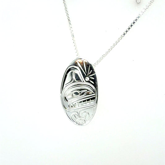 Pendant - Sterling Silver - Small - Oval - Orca