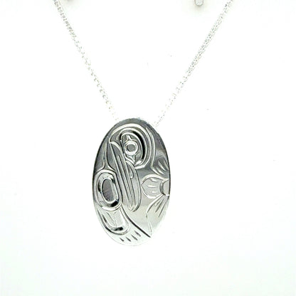 Pendant - Sterling Silver - Small - Oval - Hummingbird