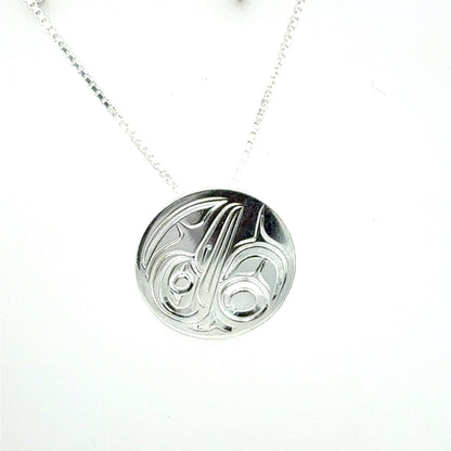 Pendant - Sterling Silver - Small - Round - Hummingbird