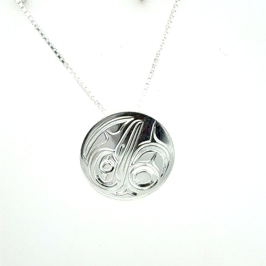 Pendant - Sterling Silver - Small - Round - Hummingbird