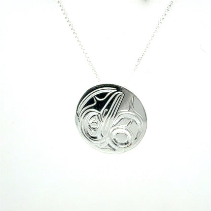 Pendant - Sterling Silver - Small - Round - Hummingbird