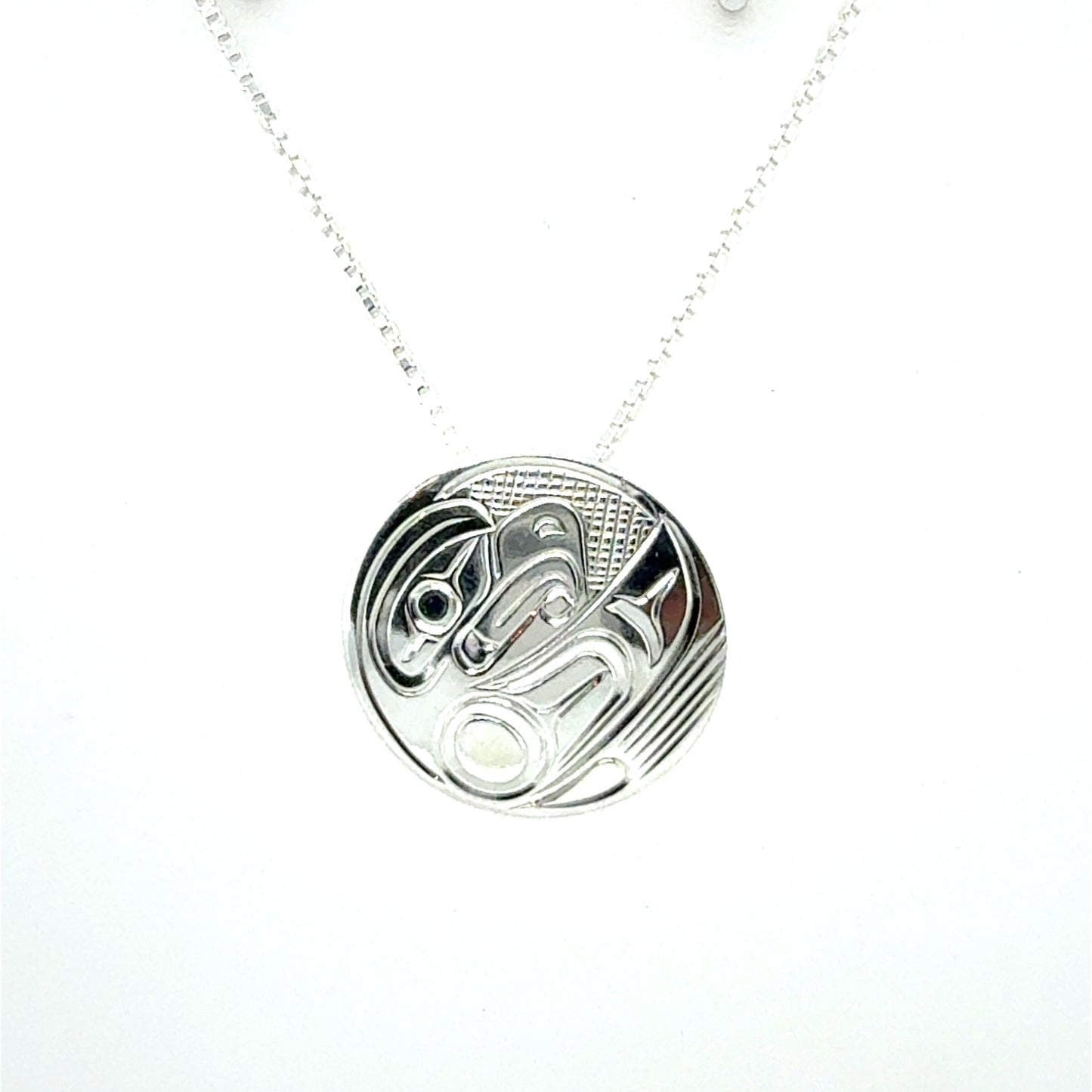 Pendant - Sterling Silver - Small - Round - Eagle