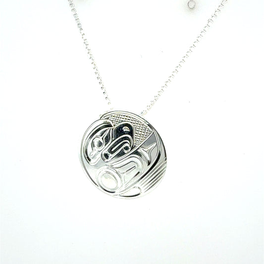 Pendant - Sterling Silver - Small - Round - Eagle