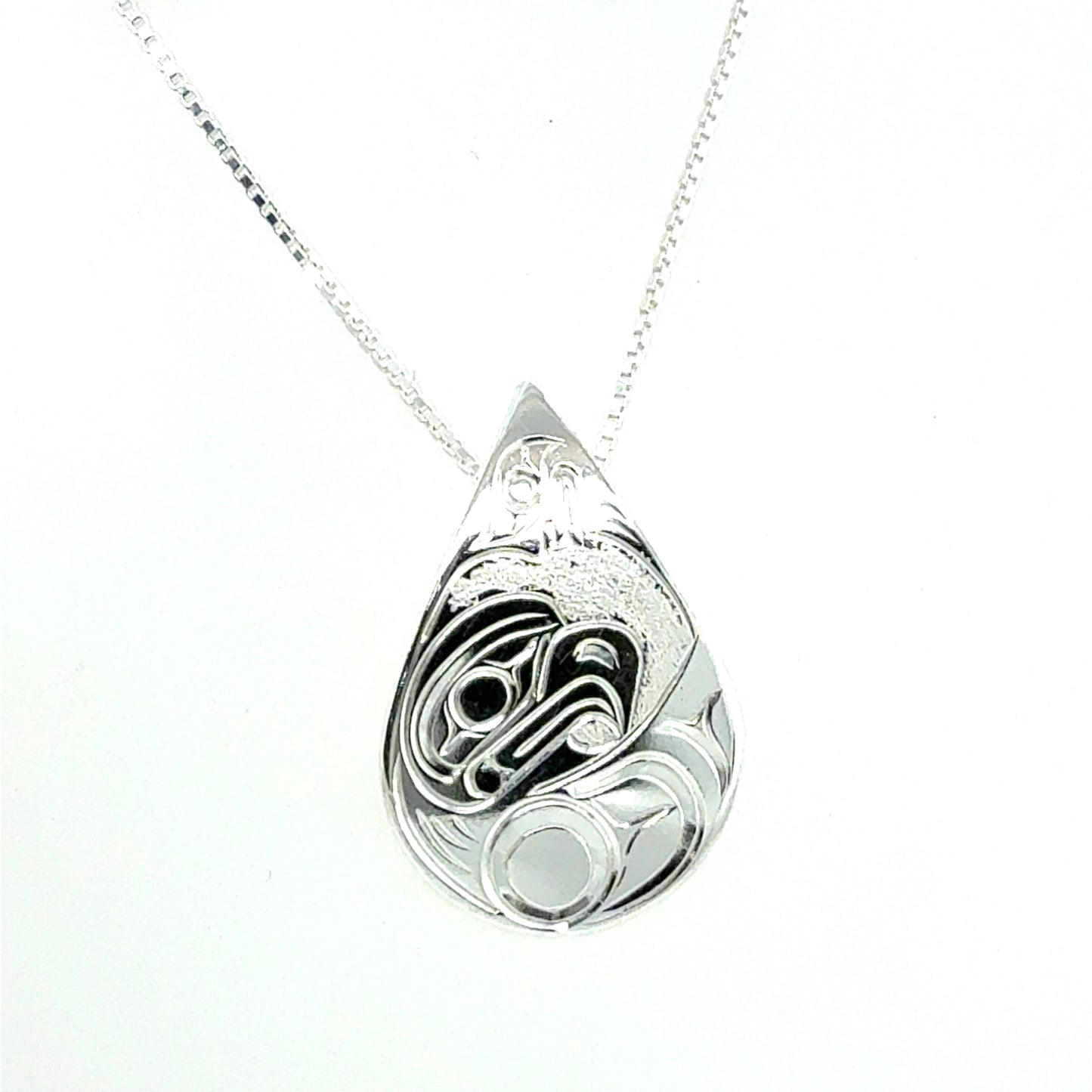 Pendant - Sterling Silver - Medium - Teardrop - Eagle Moon