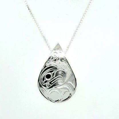 Pendant - Sterling Silver - Medium - Teardrop - Eagle Moon