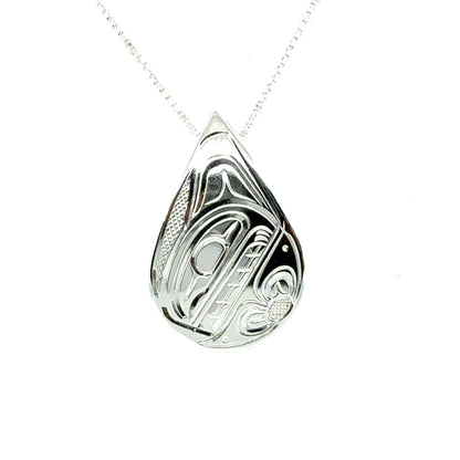 Pendant - Sterling Silver - Medium - Teardrop - Orca