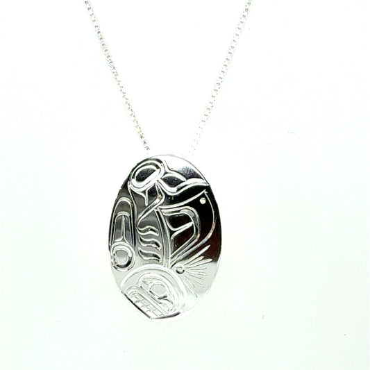 Pendant - Sterling Silver - Medium - Oval - Orca