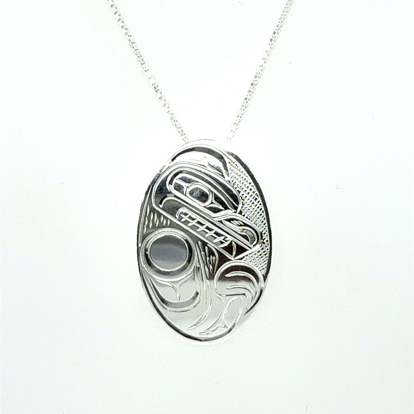 Pendant - Sterling Silver - Medium - Oval - Bear
