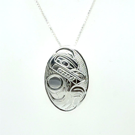 Pendant - Sterling Silver - Medium - Oval - Bear