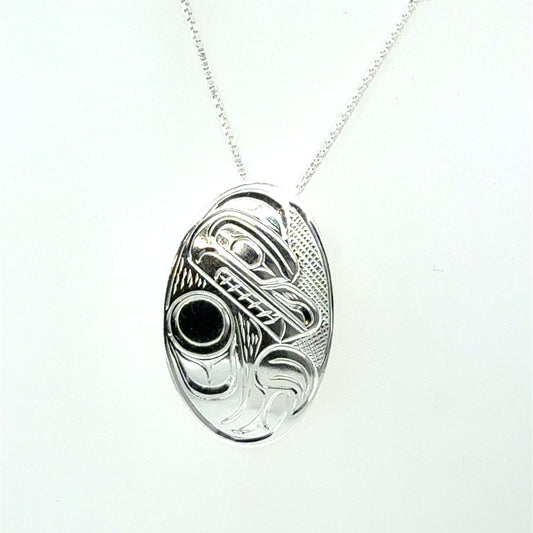 Pendant - Sterling Silver - Medium - Oval - Bear