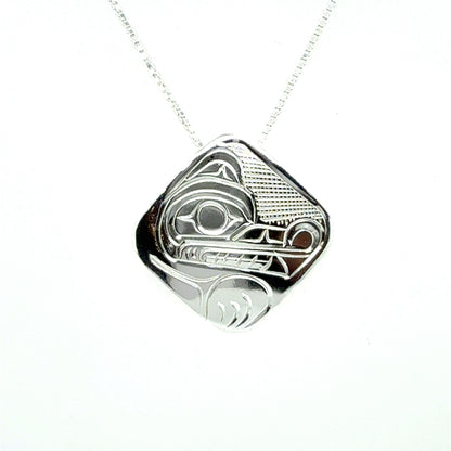 Pendant - Sterling Silver - Medium - Diamond - Wolf