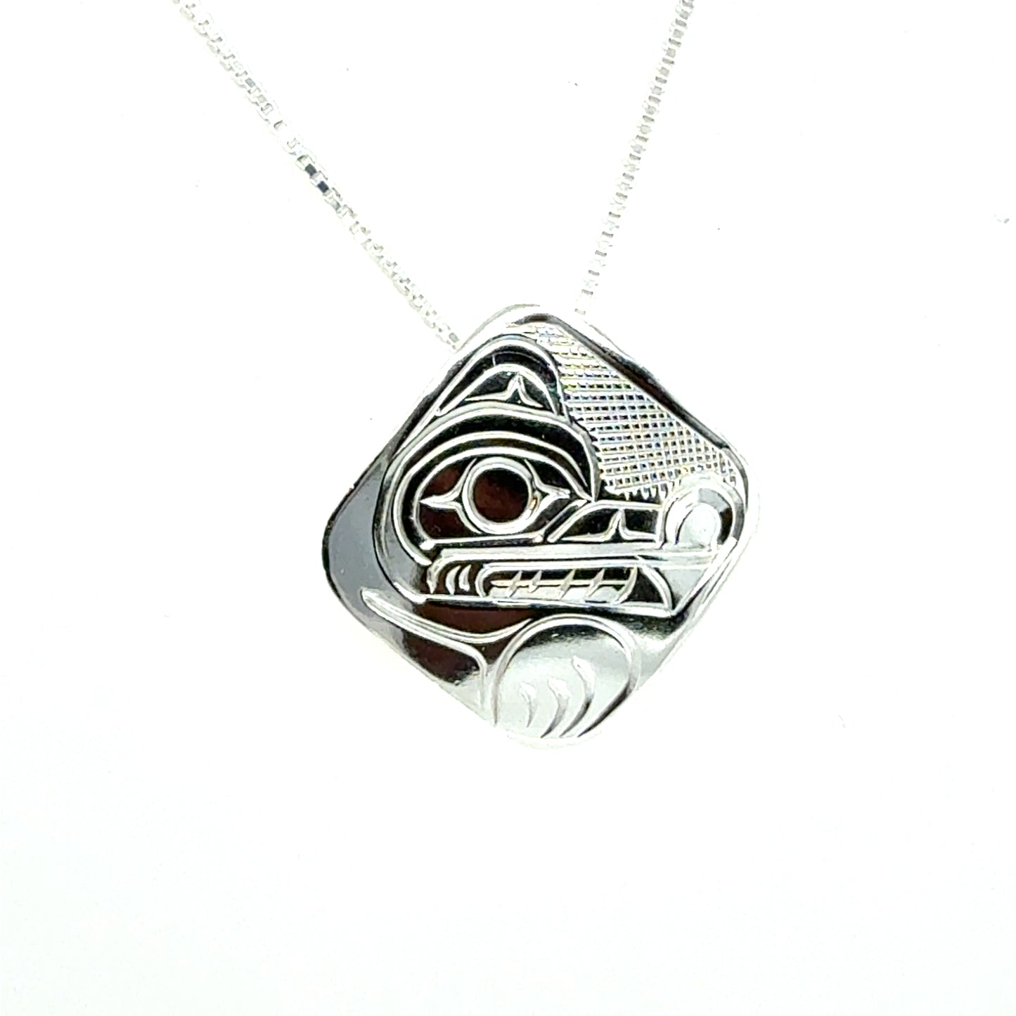Pendant - Sterling Silver - Medium - Diamond - Wolf