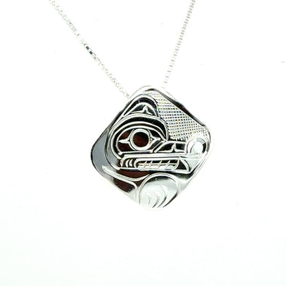 Pendant - Sterling Silver - Medium - Diamond - Wolf