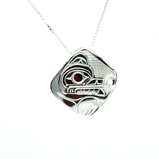 Pendant - Sterling Silver - Medium - Diamond - Wolf