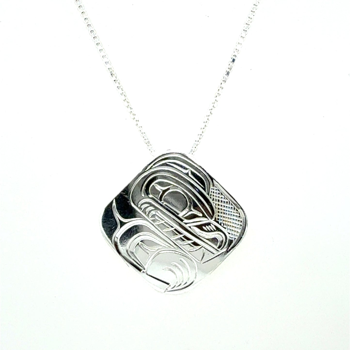 Pendant - Sterling Silver - Medium - Square - Bear