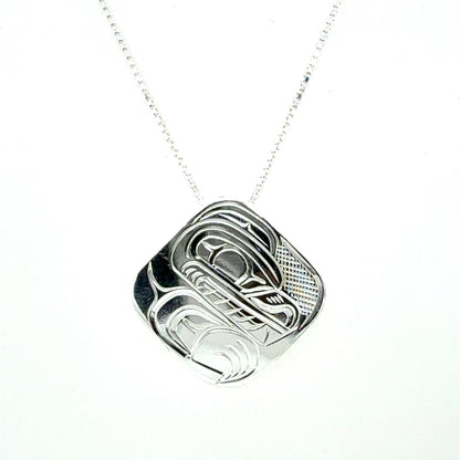 Pendant - Sterling Silver - Medium - Square - Bear