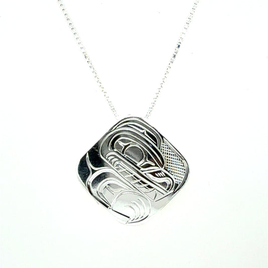 Pendant - Sterling Silver - Medium - Square - Bear