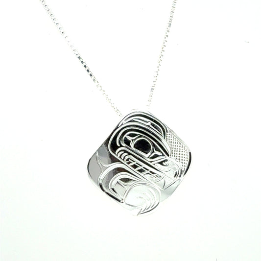 Pendant - Sterling Silver - Medium - Square - Bear