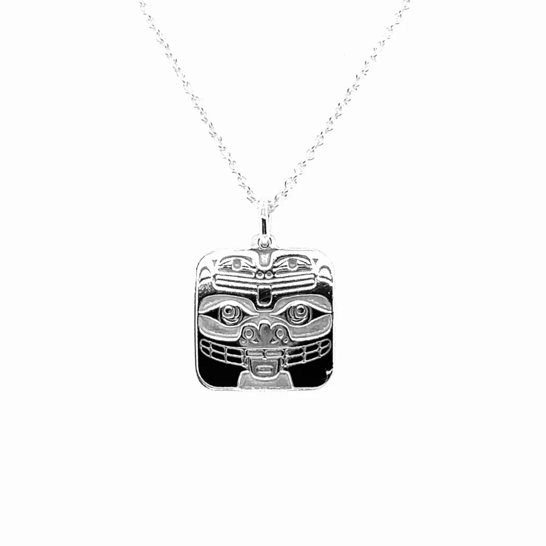 Pendant - Sterling Silver - Square - Bear & Frog - Mini - 15mm