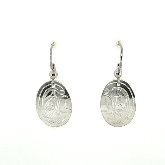 Earrings - Sterling Silver - Oval - Eagle