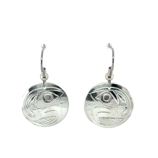 Earrings - Sterling Silver - Round - Eagle