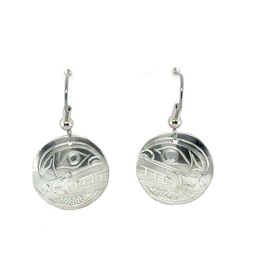 Earrings - Sterling Silver - Round - Orca