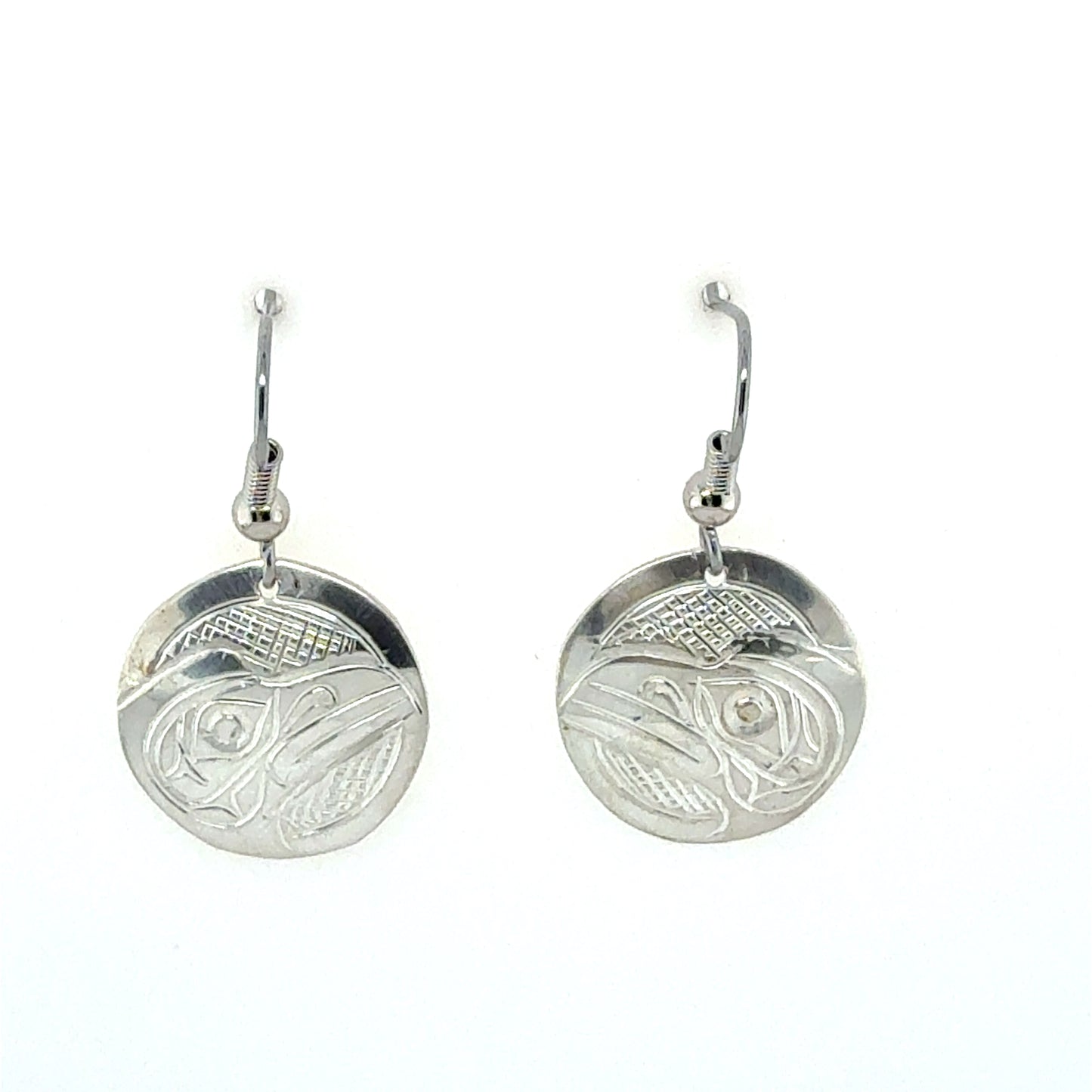 Earrings - Sterling Silver - Round - Raven