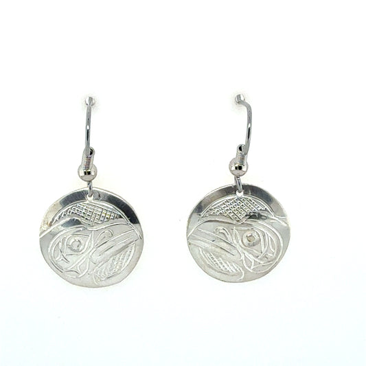 Earrings - Sterling Silver - Round - Raven