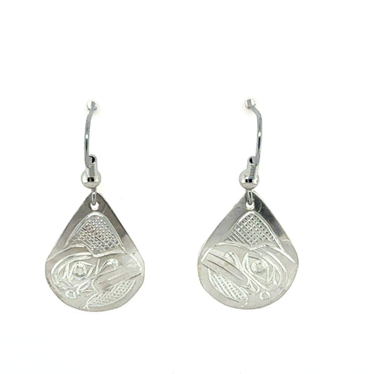 Earrings - Sterling Silver - Teardrop - Raven