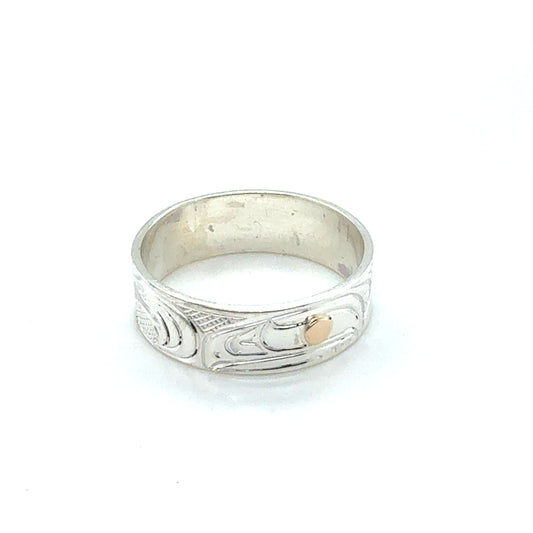 Ring - Gold & Silver - 1/4" - Raven - Size 11.5