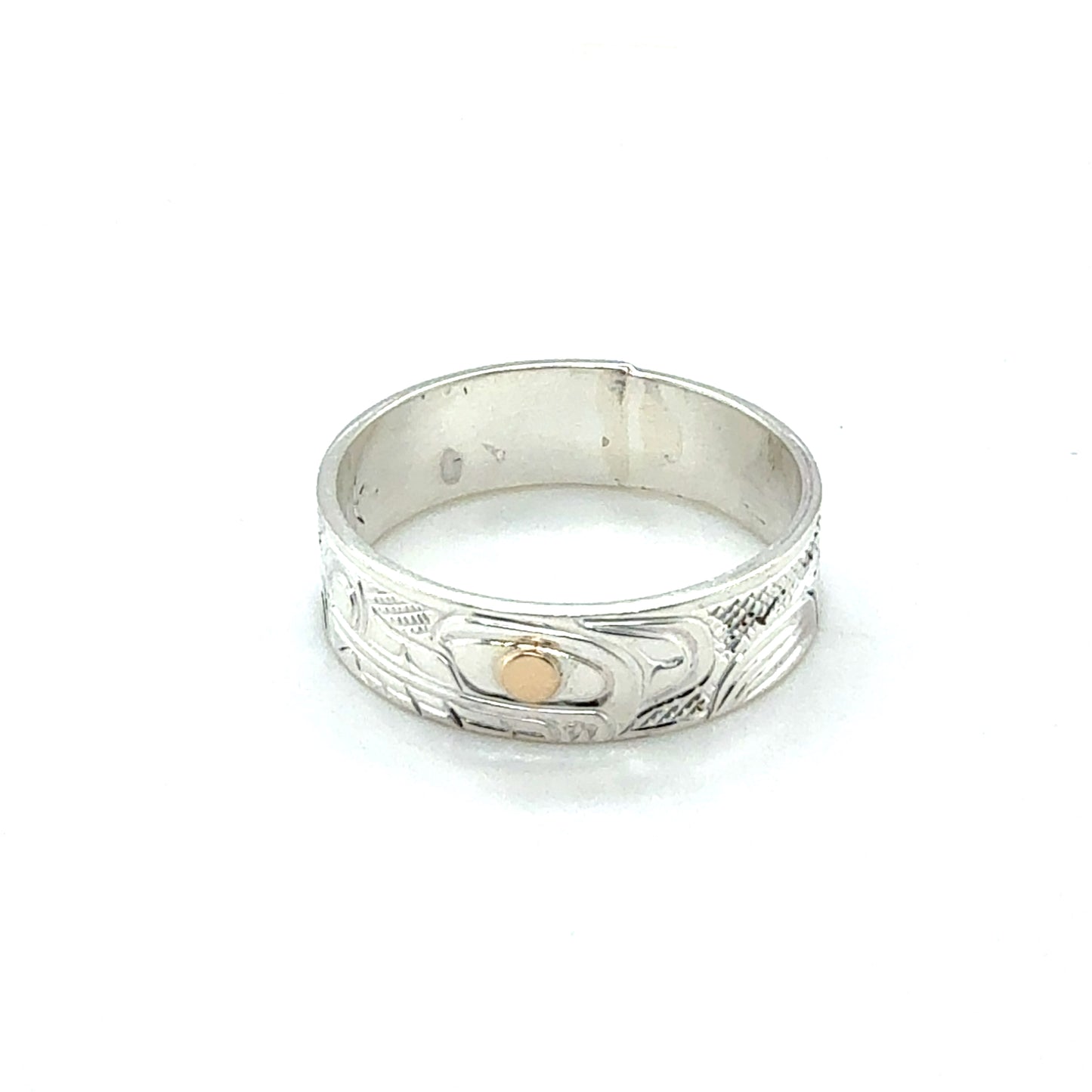 Ring - Gold & Silver - 1/4" - Wolf - Size 10