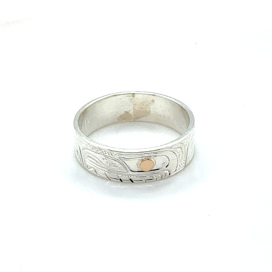 Ring - Gold & Silver - 1/4" - Bear - Size 10
