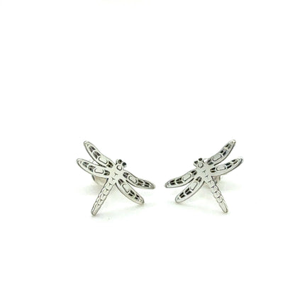 Earrings - Sterling Silver - Studs - Dragonfly