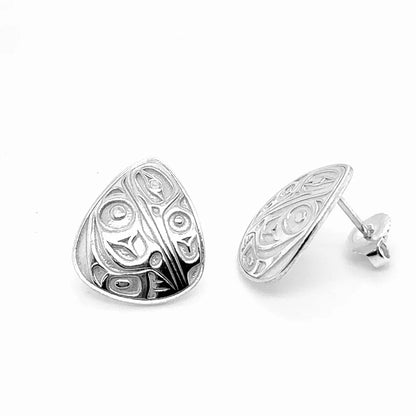 Earrings - Sterling Silver - Stud - Hummingbird - Triangle - 16mm