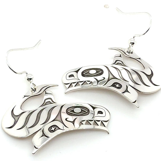 Earrings - Sterling Silver - Cutout - Orca