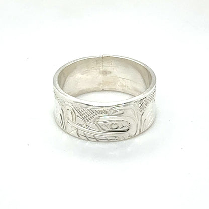 Ring - Sterling Silver - 5/16" - Wolf - Size 6