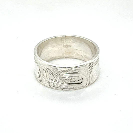 Ring - Sterling Silver - 5/16" - Wolf - Size 6