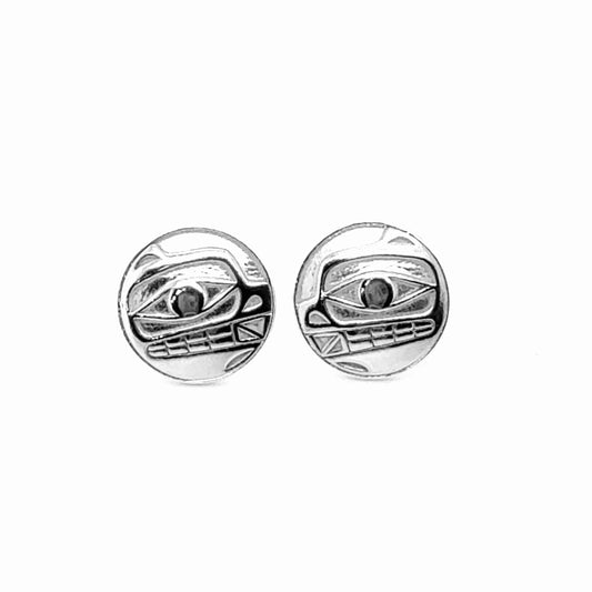 Earrings - Sterling Silver - Stud - Bear -  Round - 12mm