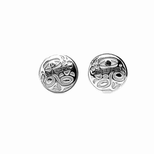 Earrings - Sterling Silver - Stud - Orca 2 -  Round - 12mm