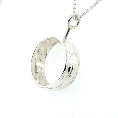 Pendant - Sterling Silver - Ring - Eagle & Raven - Spinning