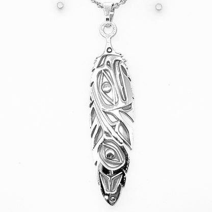 Pendant - Sterling Silver - Feather - Eagle & Hummingbird
