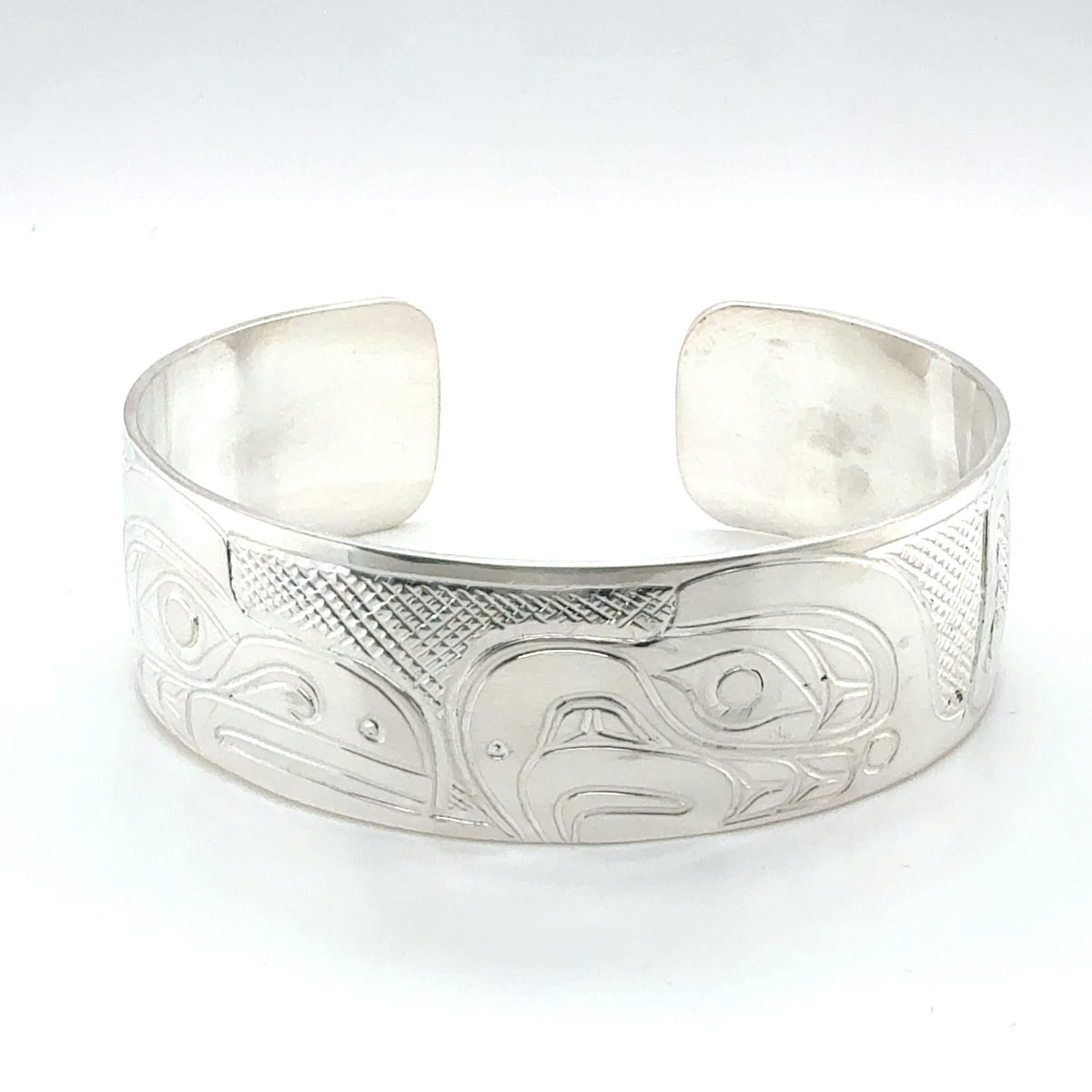 Bracelet - Sterling Silver - 3/4" - Raven & Eagle - Longer Length