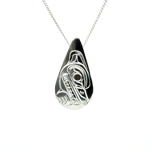 Pendant - Sterling Silver - Small - Teardrop - Bear