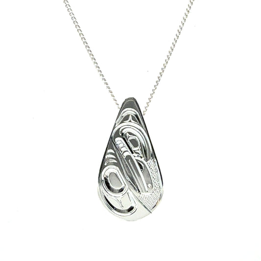 Pendant - Sterling Silver - Small - Teardrop - Raven